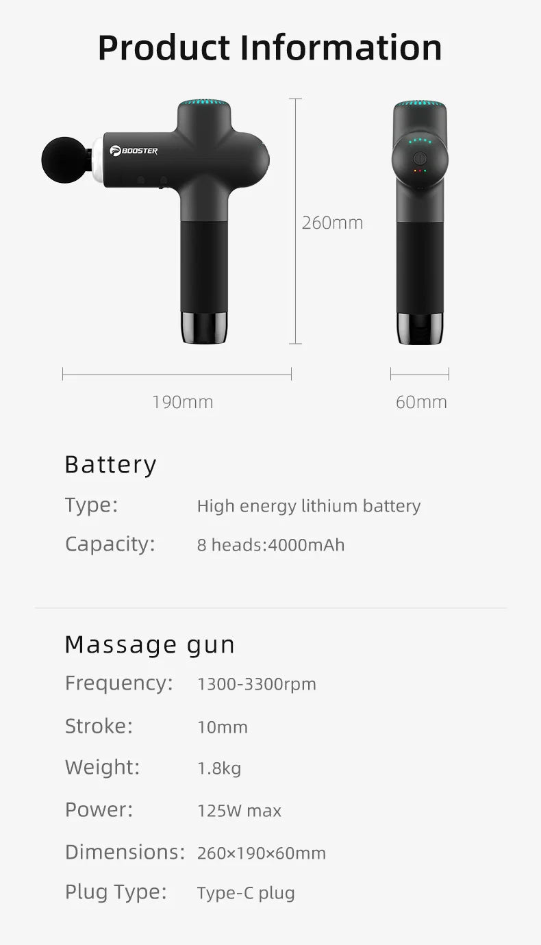 Booster-Pistolet de massage électrique pour le cou, 7.4V, Smart Hit, Fascia Gun, Body, Relaxation, Fitness, Muscle Ohio ag