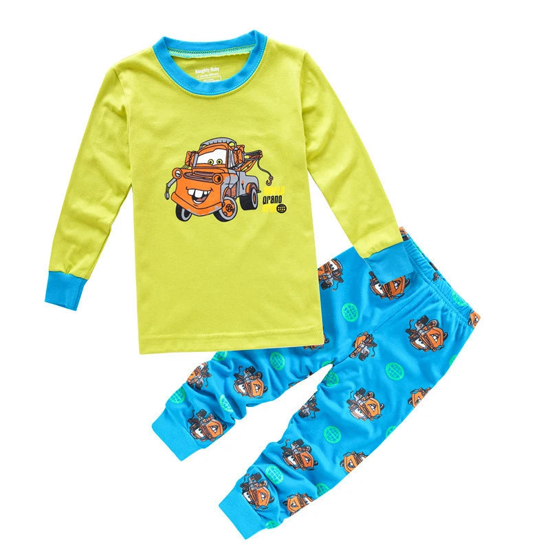 Printemps automne ensembles de vêtements pour enfants garçons 95 voitures McQueen vêtements de nuit de dessin animé vêtements enfants Pyjamas ensemble bébé filles coton Pyjamas
