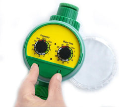 Automatic electronic outdoor sprinkler hose, green plastic, garden, clay, timer