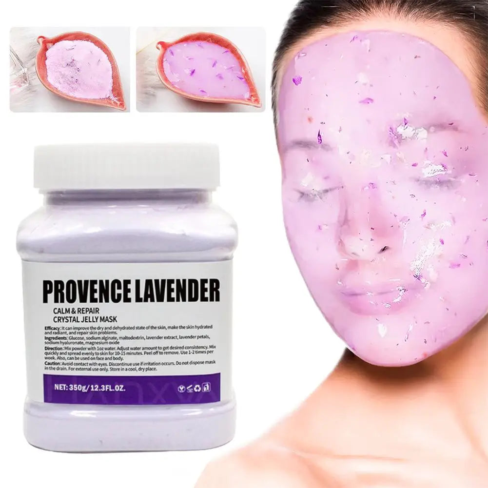 Masque de gelée de cristal de couleur, poudre hydratante, éclaircissante, traitement du visage pour produit de soins de la peau brillant