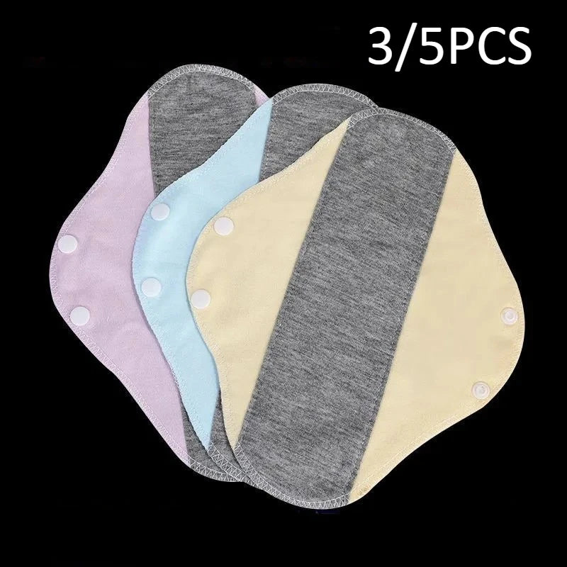 Coussinets d'incontinence réutilisables pour adultes, 3/5 pièces, tissu menstruel, tampons souples antidérapants, doublures de culottes lavables, tampon d'hygiène féminine