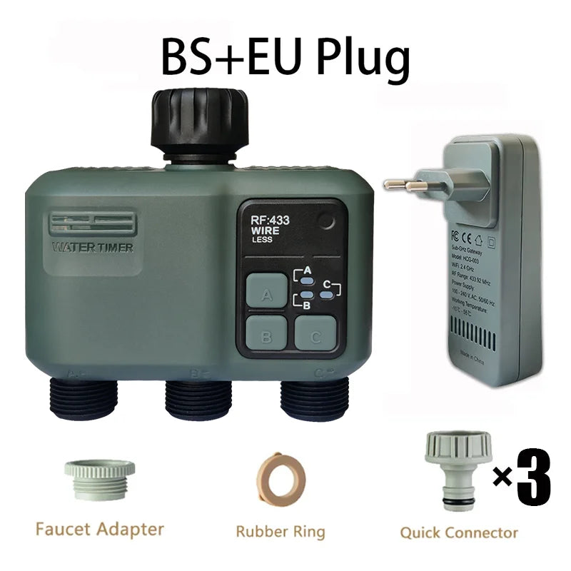 Tuya RF433 WIFI minuterie d'eau automatique jardin Machine d'irrigation numérique arroseur Intelligent utilisé en extérieur pour économiser de l'eau et de l'heure
