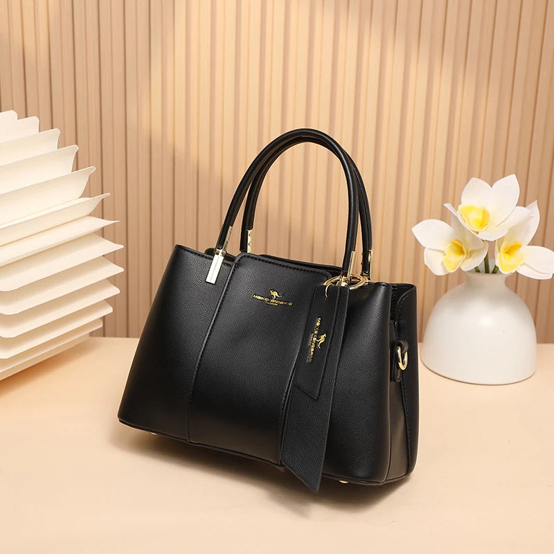 Sac à main de luxe imprimé grande capacité en cuir souple pour femmes, sac à bandoulière de loisirs de styliste pour dames
