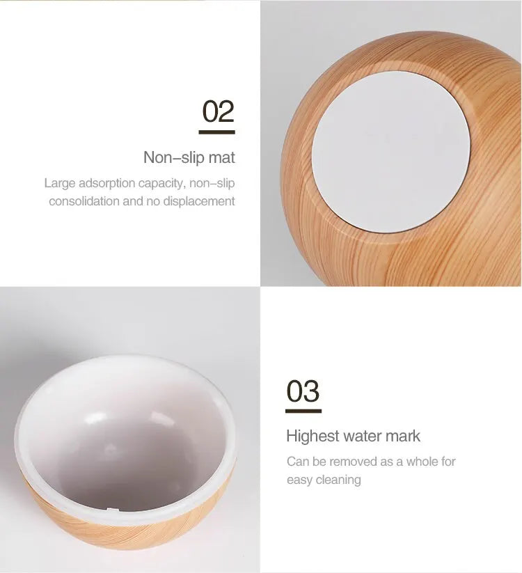 Humidificateur d'air ultrasonique USB, diffuseur d'arôme, Grain de bois, veilleuse LED, diffuseur d'huile essentielle électrique, aromathérapie pour la maison, 130ML