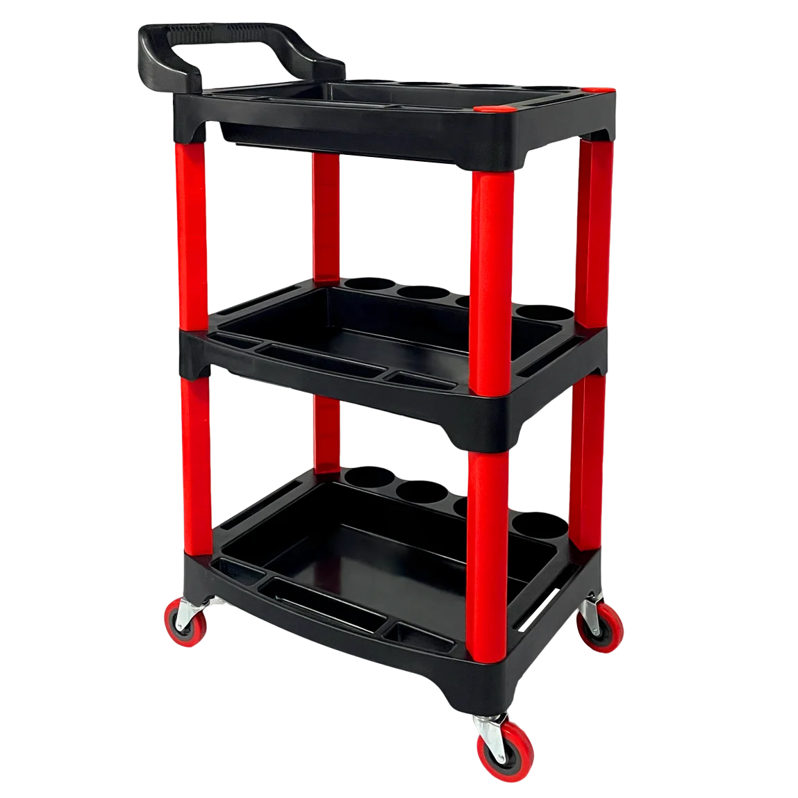 Chariot de rangement pour outils de réparation et de lavage de voiture, chariot à outils de beauté à roulettes, chariot d'atelier mécanique multifonctionnel à 3 couches