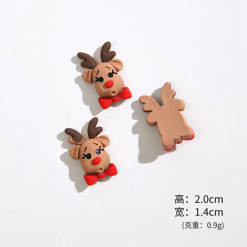 20 pièces nouveau mignon Mini dessin animé série de noël résine Figurine artisanat Flatback Cabochon ornement fabrication de bijoux accessoire de coiffure