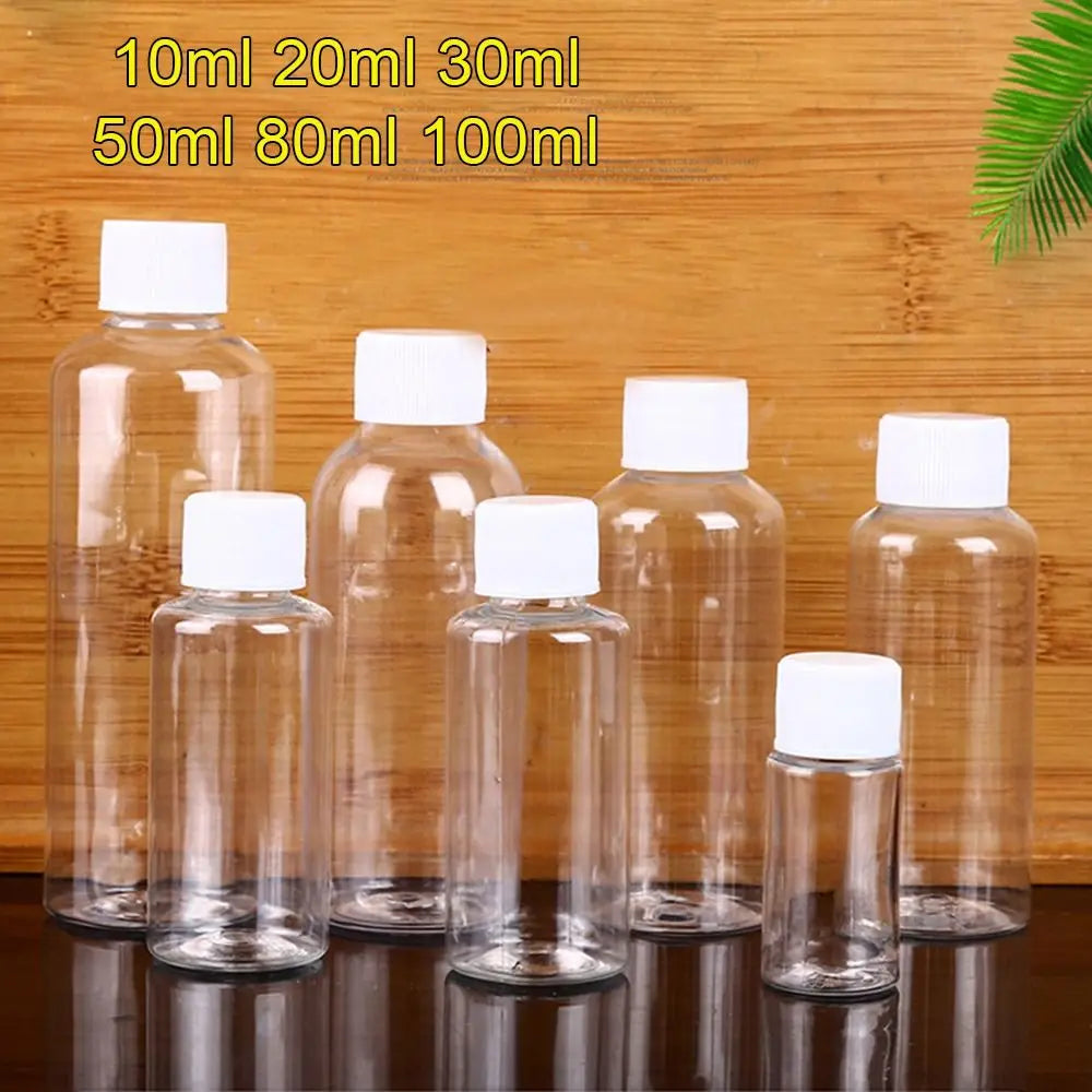 AfricSeal HI-Bouteille d'emballage réutilisable en plastique, plusieurs échantillons de cosmétiques, shampoing, poudre liquide, 10 ml, 20 ml, 30 ml, 50 ml, 80 ml, 100ml