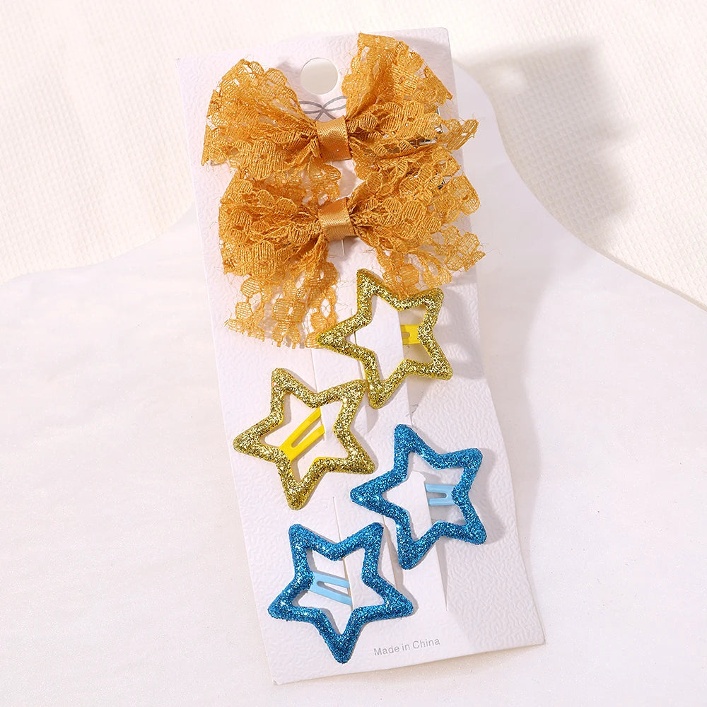 Enfants frais pince à cheveux ensemble fleur imprimé doux papillon épingles à cheveux enfants BB cheveux frange Clips Barrettes fille accessoires chapeaux
