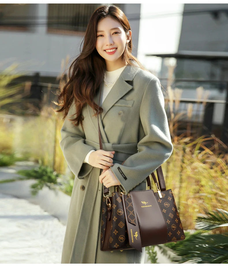 Sac à main de luxe imprimé grande capacité en cuir souple pour femmes, sac à bandoulière de loisirs de styliste pour dames