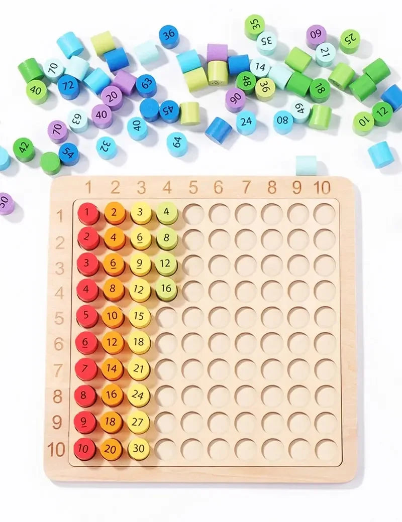 Jouets éducatifs en bois Montessori pour enfants, jouets mathématiques pour bébés, Table de Multiplication 99, outils pédagogiques d'arithmétique, cadeaux pour enfants