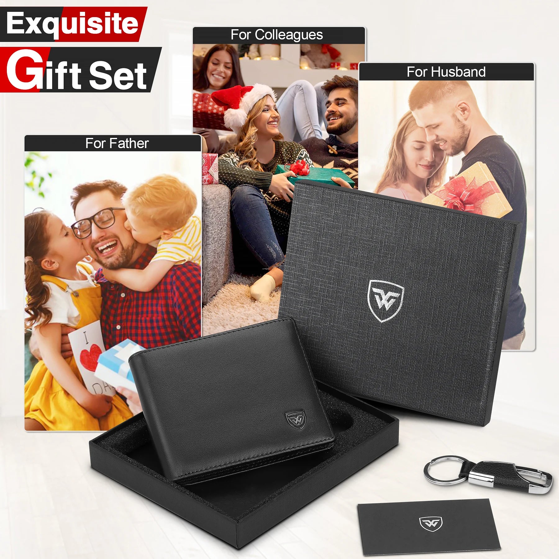 Portefeuille en cuir véritable pour hommes, classique, noir, souple, poche pour monnaie, porte-carte de crédit