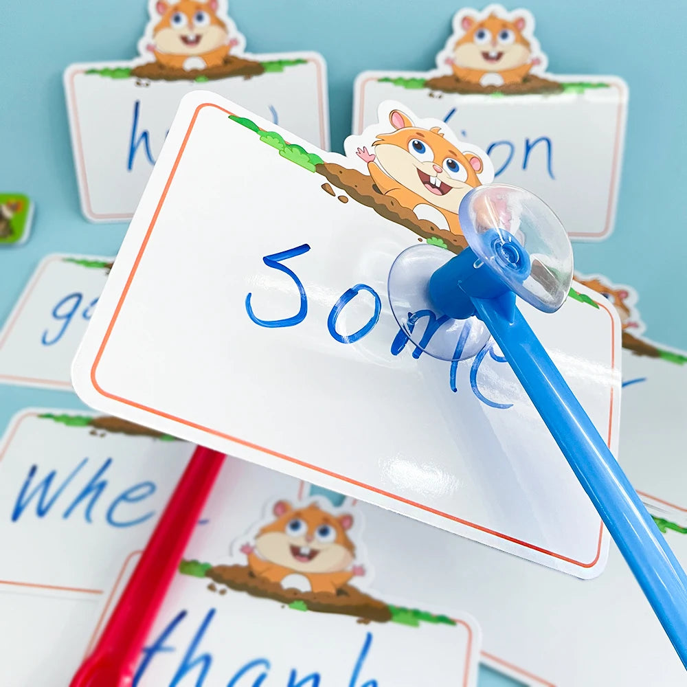 Cartes volantes effaçables à sec, cartes vierges, jeu Swat pour la maternelle, jouets éducatifs Montessori, carte d'apprentissage DIY, outils pédagogiques
