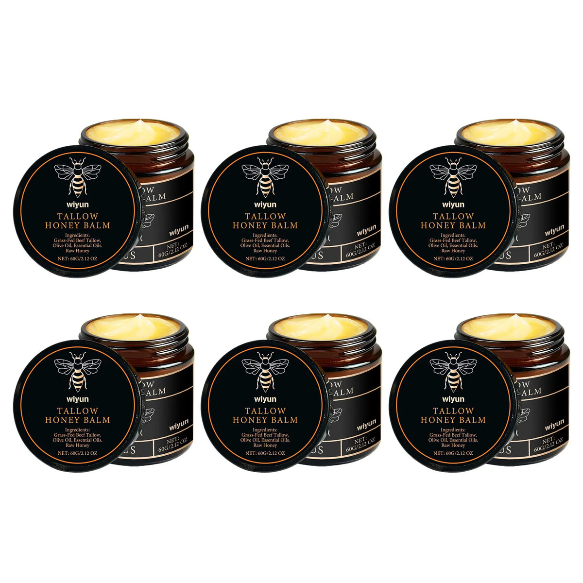 Baume de Tallow de boeuf alimenté en herbe biologique, miel cru, hydratant, doux, améliore l'élasticité, crème hydratante lisse longue durée, soins pour la peau
