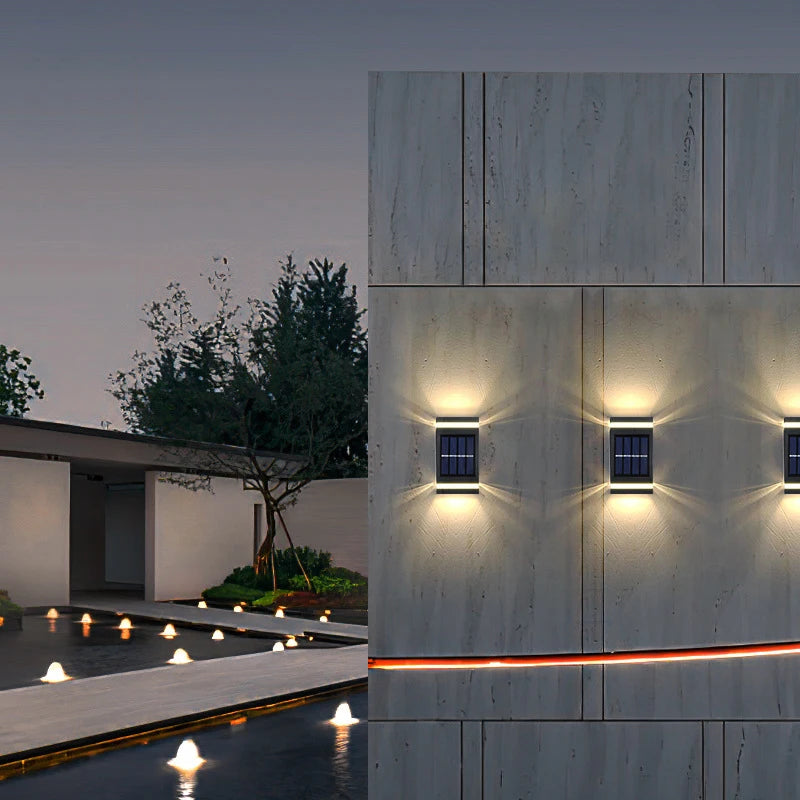 Lampe murale solaire extérieure étanche à énergie solaire éclairage haut/bas pour jardin cour décoration extérieure de la maison IP65 lumière de chemin solaire