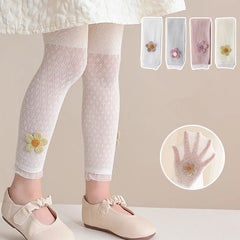 Leggings pour filles, pantalons ajourés pour enfants, vêtements d'été pour enfants, pantalons crayon à fleurs, Style coréen