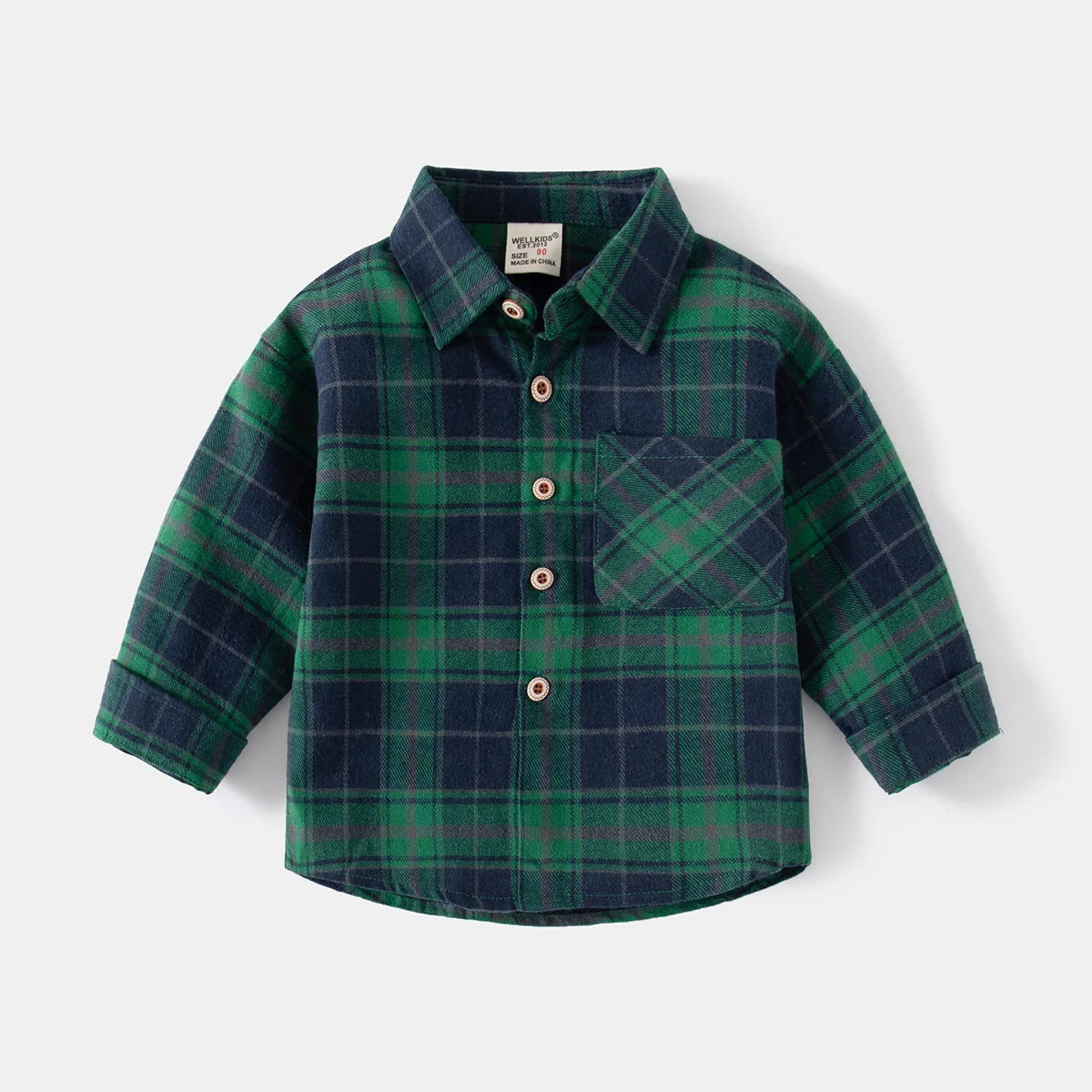 Chemises à manches longues en coton pour enfants, chemisier à carreaux, haut décontracté, vêtements pour bébé, col, garçons, 2-7 ans, nouveau, 2025