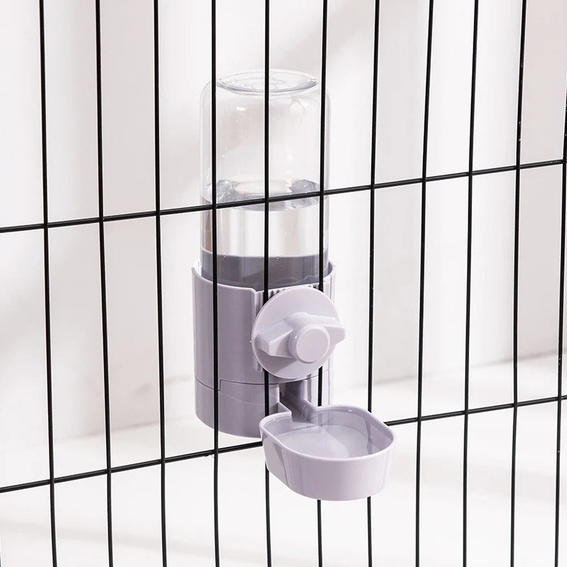 Automatic pet feeder, hanging cage, bowl, water bottle, food container, dispenser for puppies, cats, rabbits, birds, pet food product