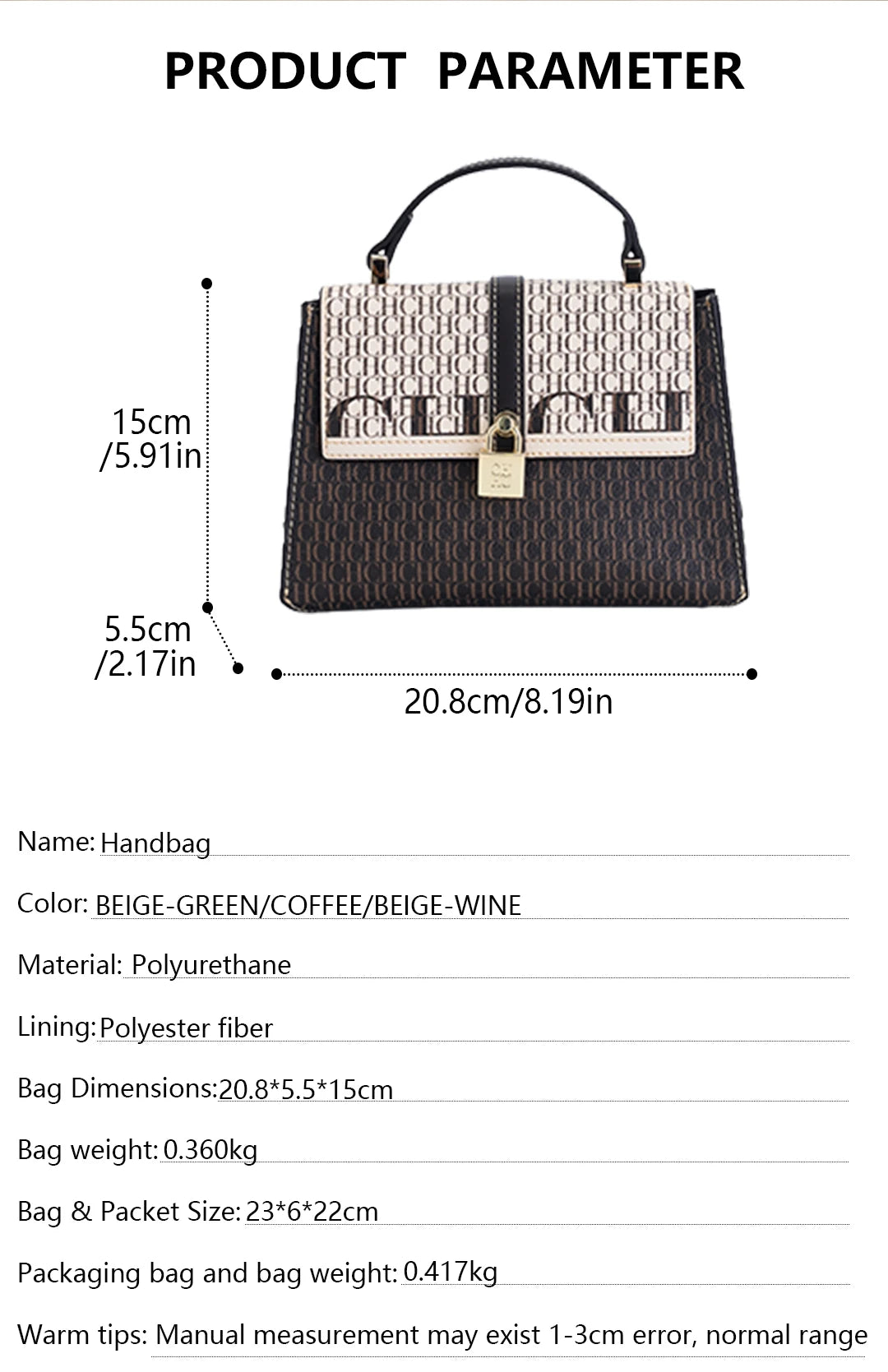 Exquisite and fashionable handbag, lightweight niche, luxury brand with lock, new casual shoulder bag for women 