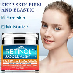 Crème pour le visage au rétinol, hydratante, raffermissante, éclaircissante, au collagène, à l'acide hyaluronique, produits de soins pour la peau, 50ml