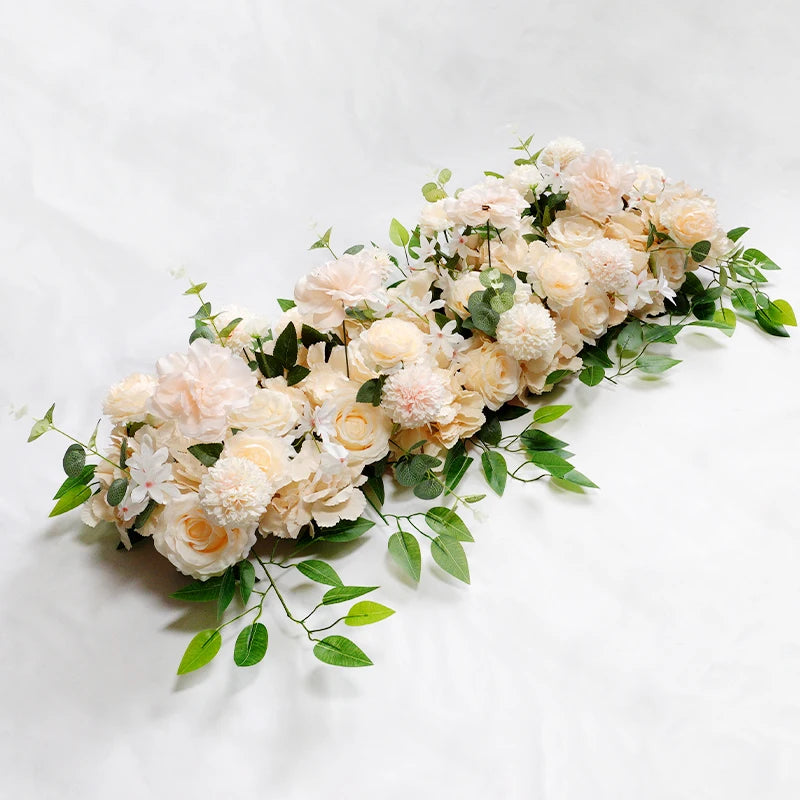 100cm bricolage fleur de mariage décoration murale Arrangement fournitures pivoines en soie Rose artificielle rangée florale décor mer arc toile de fond