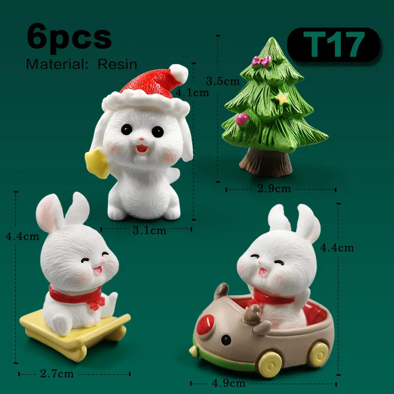 Figurine de lapin de pâques de noël, bricolage, paysage, maison, Kawaii, décor de chambre Miniature, accessoires de décoration de jardin féerique, moderne, 2025