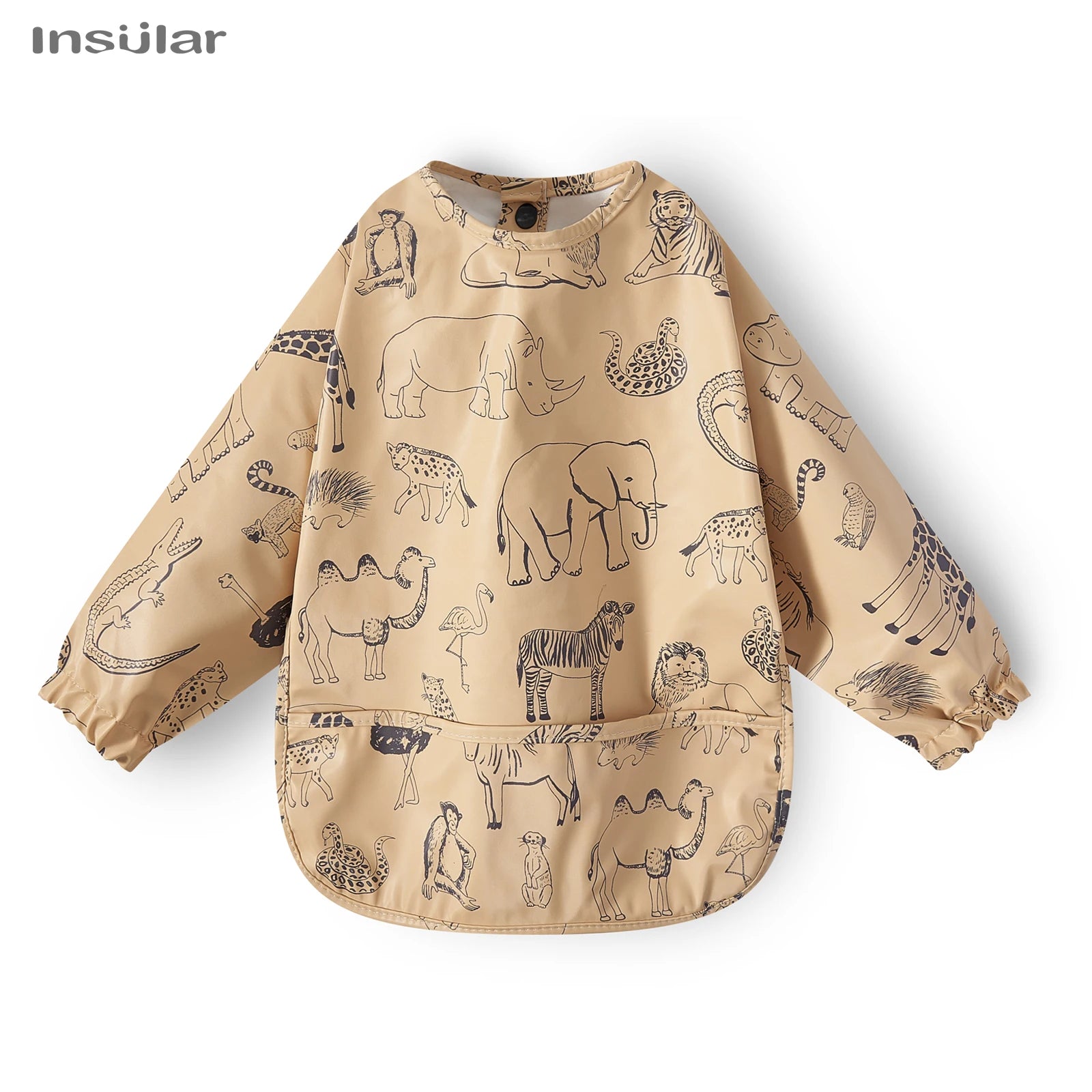 Nouveau bavoir bébé avec poche pour accessoires d'alimentation bavoirs pour enfants imperméable à manches longues bavoirs tabliers à manches longues