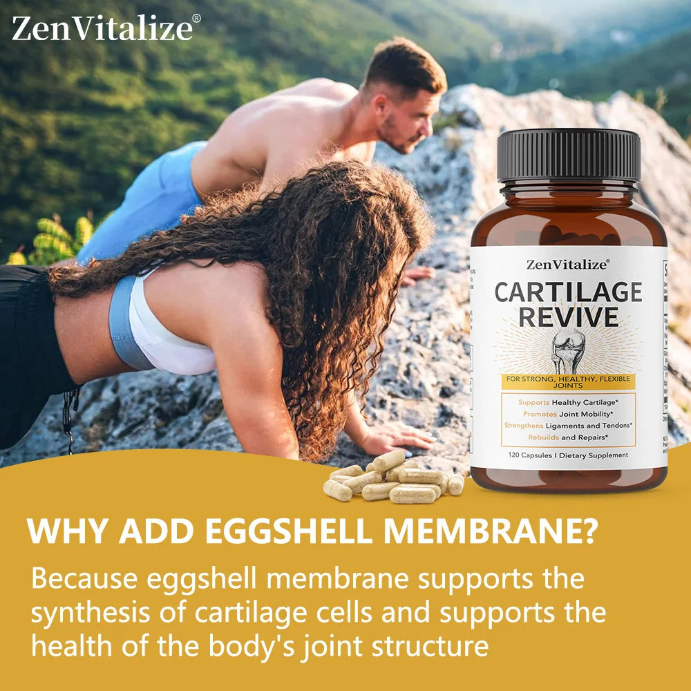 Supplément de régénération du cartilage - Contient un collagène de type II, une glucosamine, MSM, une vitamine D3, une vitamine C - favorise la mobilité articulaire