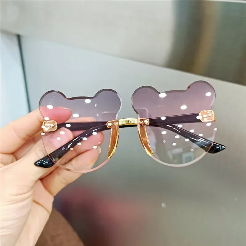 Lunettes de soleil en forme d'ours pour enfants, lunettes de soleil de dessin animé pour enfants, lunettes anti-absorbe ouissement pour garçons, lunettes de conducteur de lunettes de soleil carillon pour filles