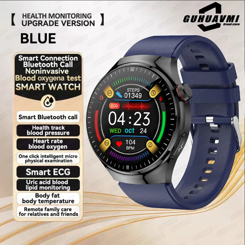 Nouvelle surveillance de la santé montre intelligente examen physique santé Wacth pression artérielle ECG + PPG Sport appel Smartwatch pour Android iOS