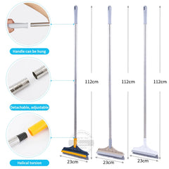 Brosse de nettoyage de sol 2 en 1, brosse de nettoyage à Long manche, essuie-glace amovible, balai magique, raclette, carrelage, outils de nettoyage de cuisine