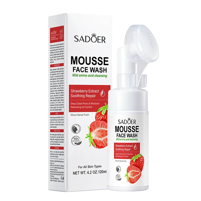 SAODER Fruits nettoyant pour le visage mousse de lavage du visage Massage nettoyage Mossee hydratant produits de soins de la peau du visage