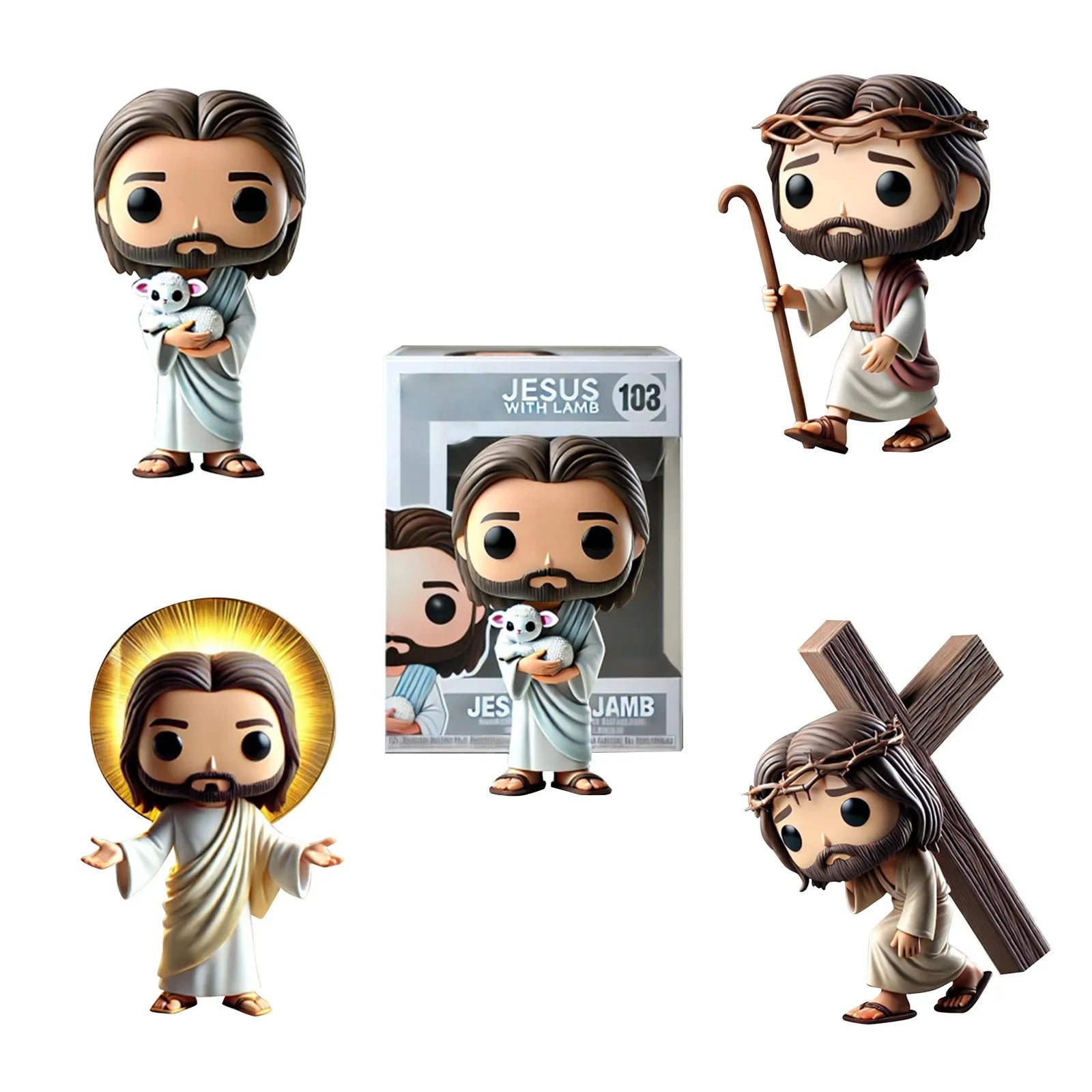 Easter statue in the shape of Jesus, cute new doll, handmade decoration, creative resin decoration for bedroom, home decor, handcrafted gifts for fans
