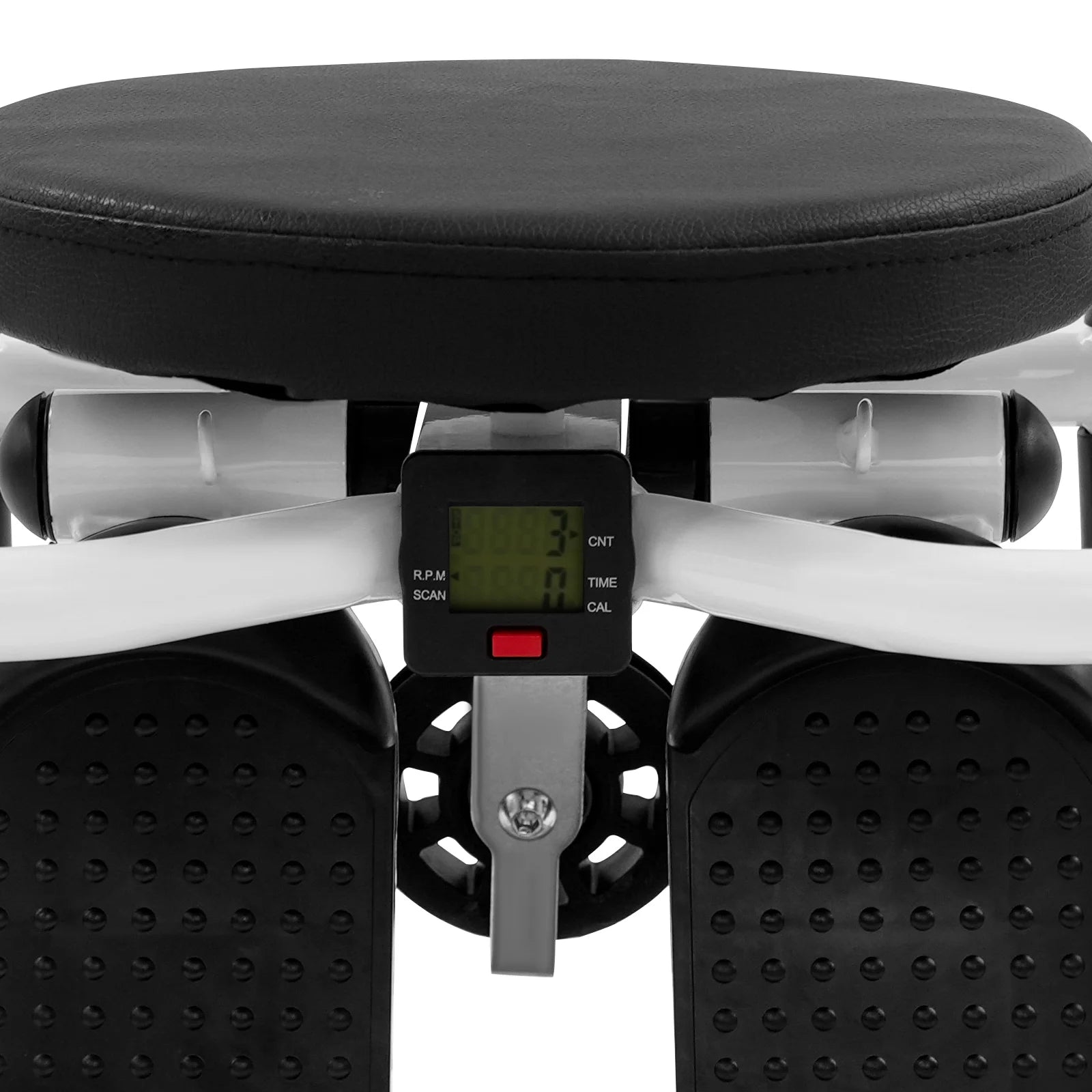 Stepper multifonction avec siège, bandes de résistance et tapis antidérapant, Stepper d'exercice avec affichage LED, équipement d'entraînement à domicile