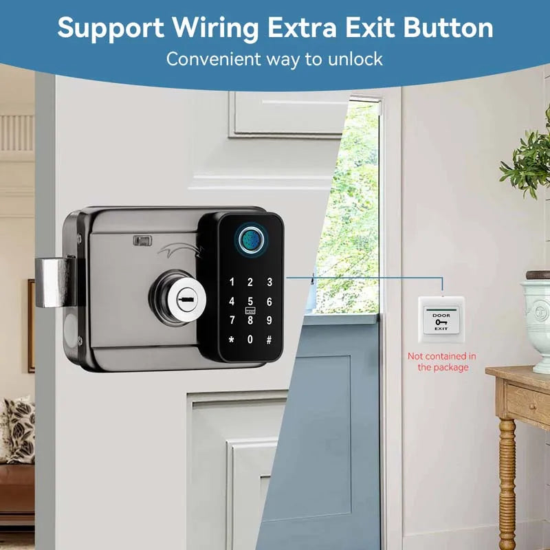Tuya – serrure de porte intelligente étanche, empreinte digitale, télécommande de jardin extérieur, carte APP, Code numérique, serrure électronique à Double jante ﻿ ﻿