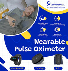 Oxymètre de sommeil Bluetooth Lepu, analyse de date, saturation en oxygène, appareil d'oxymétrie de nuit pendant le sommeil