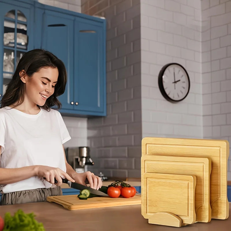 Ensemble de planches à découper en bambou, planche à découper polyvalente épaisse en bois pour viande, légumes et fruits