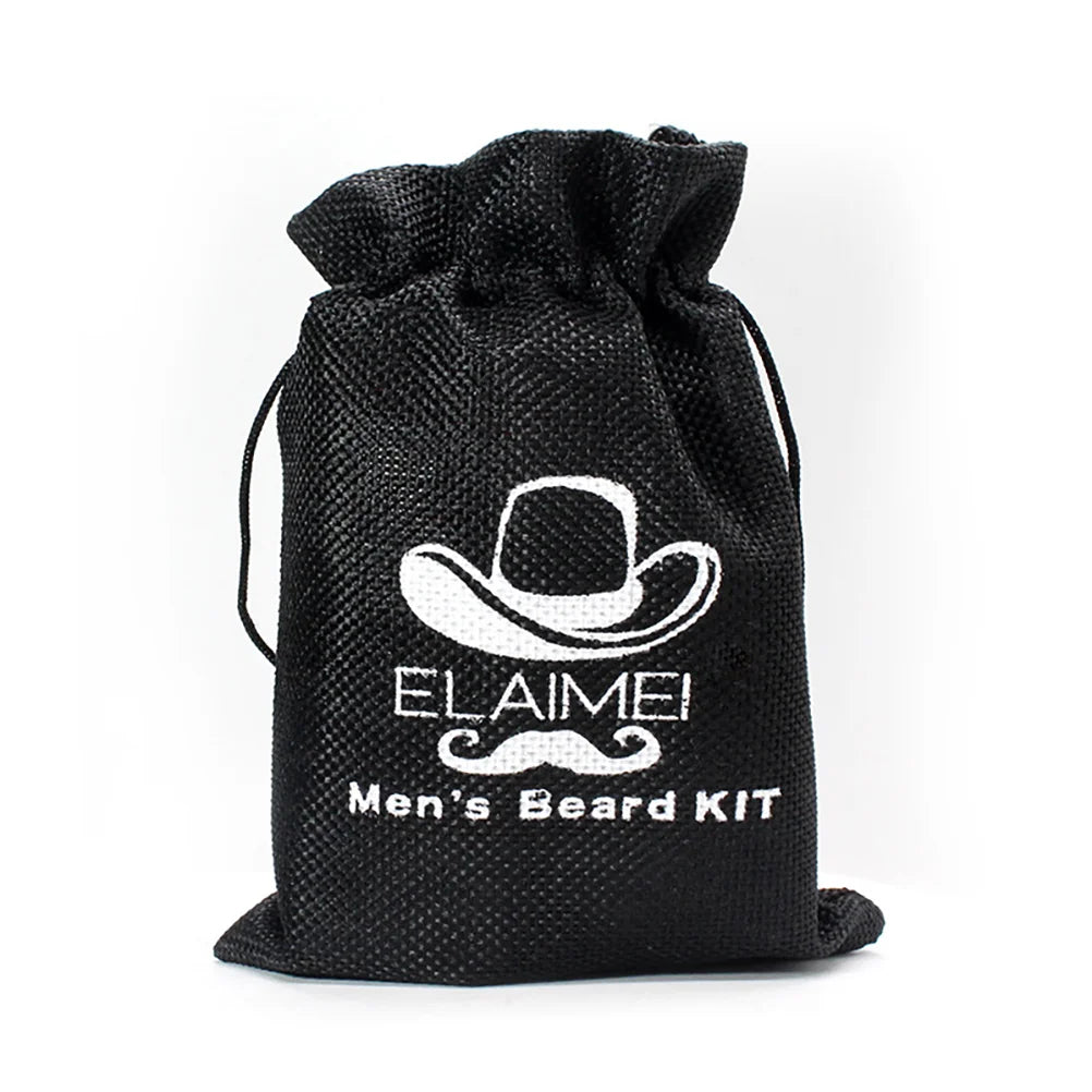 Kit de toilettage de barbe pour hommes, huile essentielle, baume avec ciseaux, peigne, brosse, ensemble de sang, style aléatoire, 03/Care, 6 pièces