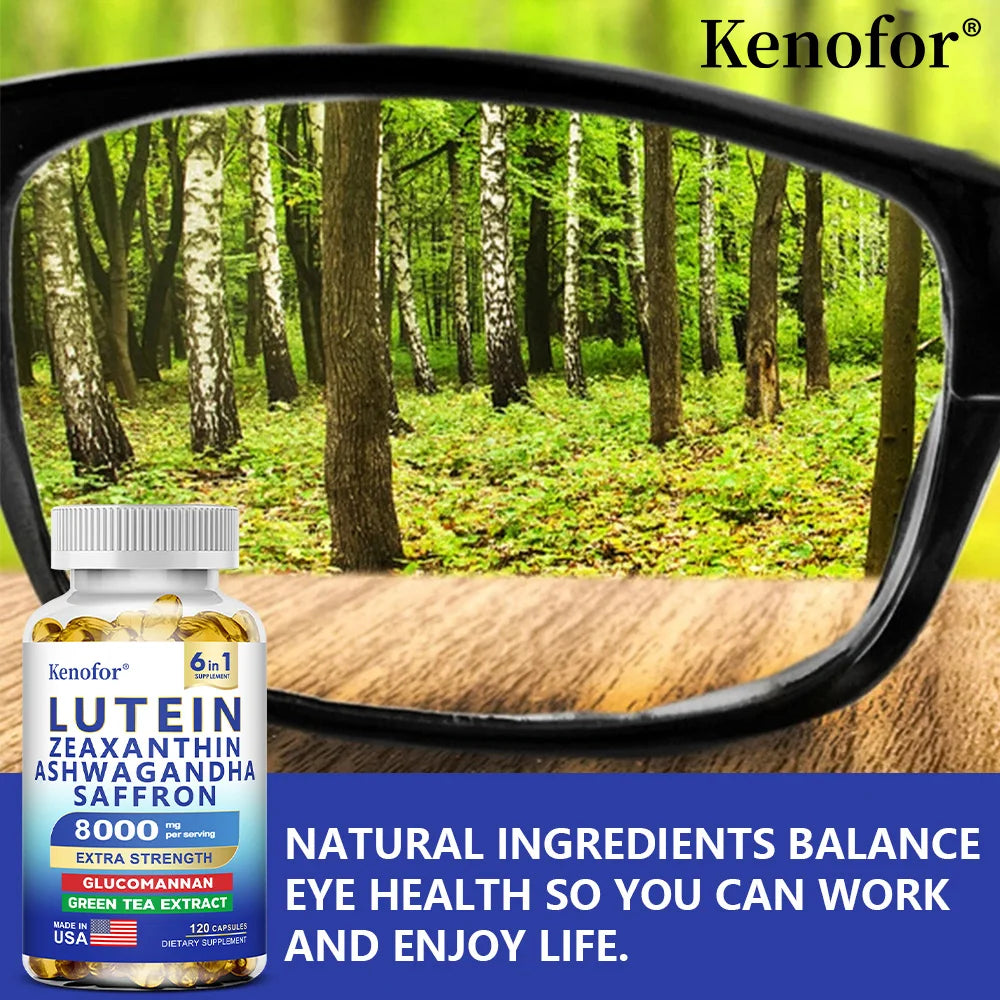 Suppléments de lutéine et de zeaxanthine, 8000 mg par service |   Complément alimentaire essentiel pour les vitamines oculaires et santé de la vision, NON GMO
