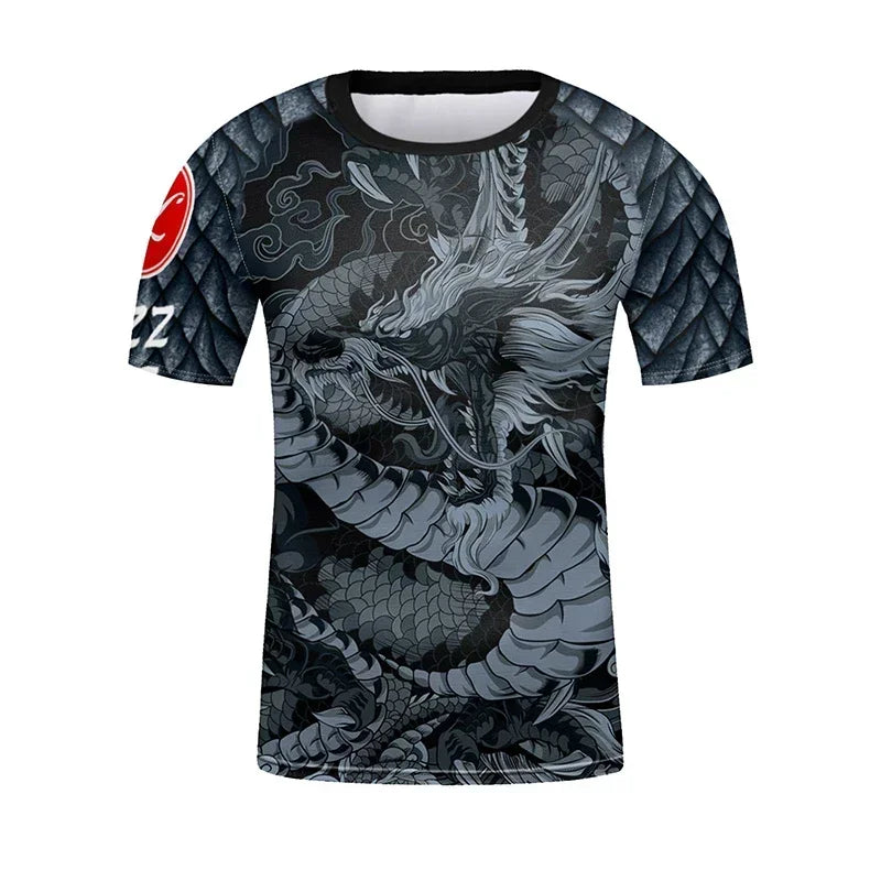 Vêtements de sport à compression pour enfants, survêtement de course pour garçons, ensemble t-shirt et pantalon Muay Thai, MMA BJJ Training Sportedly