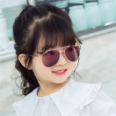 Lunettes de soleil mignonnes pour enfants, monture métallique, mode filles, lunettes de cyclisme en plein air, lunettes de fête, fournitures de photographie
