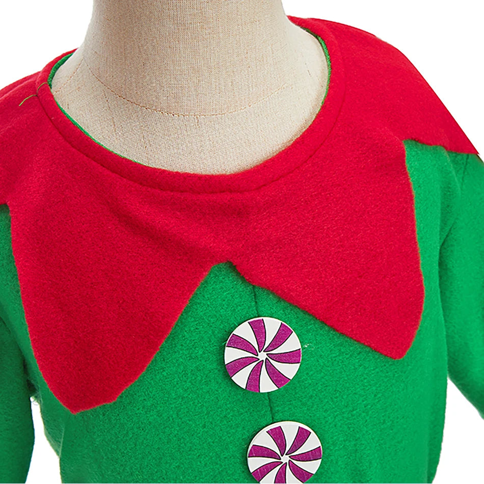 Ensemble de vêtements de Noël pour enfants et adultes, chapeau en Y, ceinture, vêtements de Noël pour enfants, tenue d'anniversaire pour bébé garçon et fille, costume d'elfes