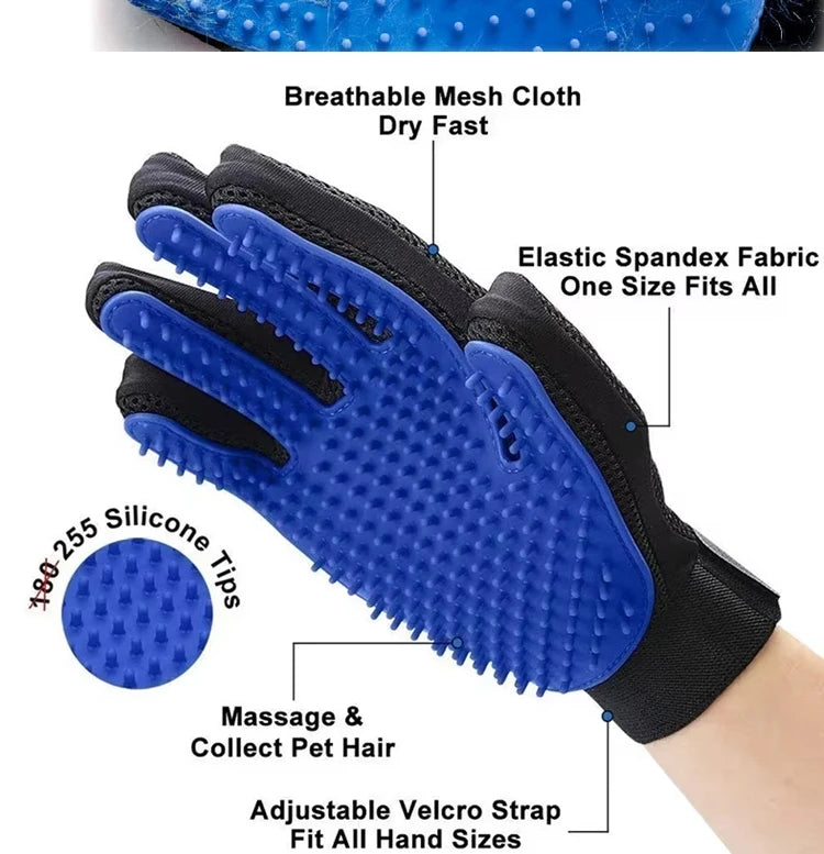 Gants de toilettage pour animaux de compagnie, brosse à cheveux et peigne pour chats, gants pour baigner, nettoyage des chiens, épilation pour chiens, accessoires d'utilisation d'animaux