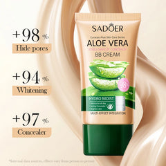 Aloe Vera BB crème-hydratant et dissimulant au collagène fond de teint à couverture complète, correcteur longue durée et léger