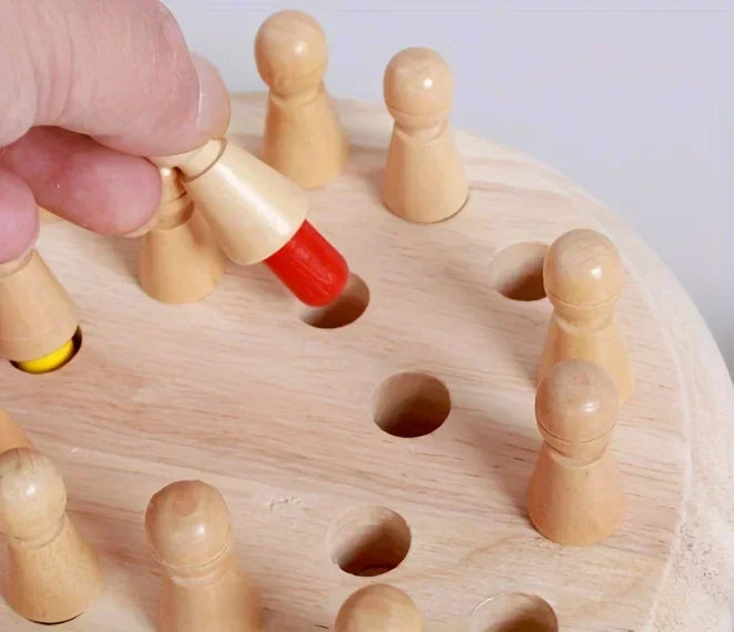 Jeu de mémoire en bois, Puzzle d'échecs éducatif pour enfants et adultes, niveau de compétence intermédiaire, jeu de société familial Portable