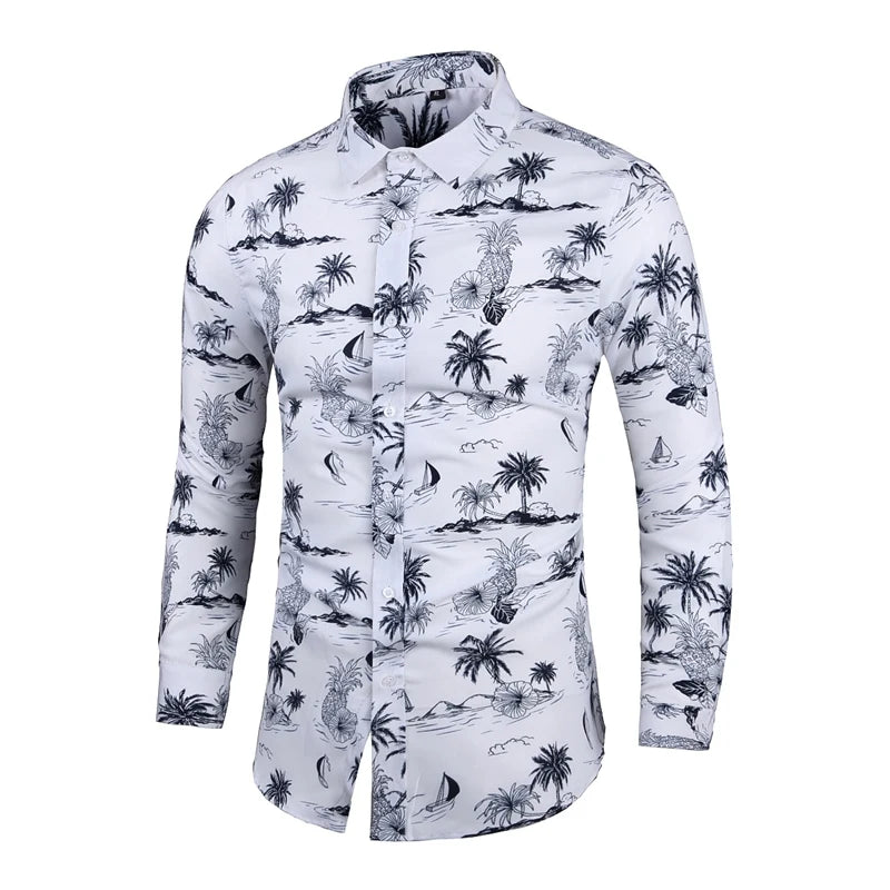 Chemise Slim Zones Me pour hommes, tenues florales, streetwear vintage, style chinois, chemises provoqué à manches longues, chemisiers pour hommes, 2022