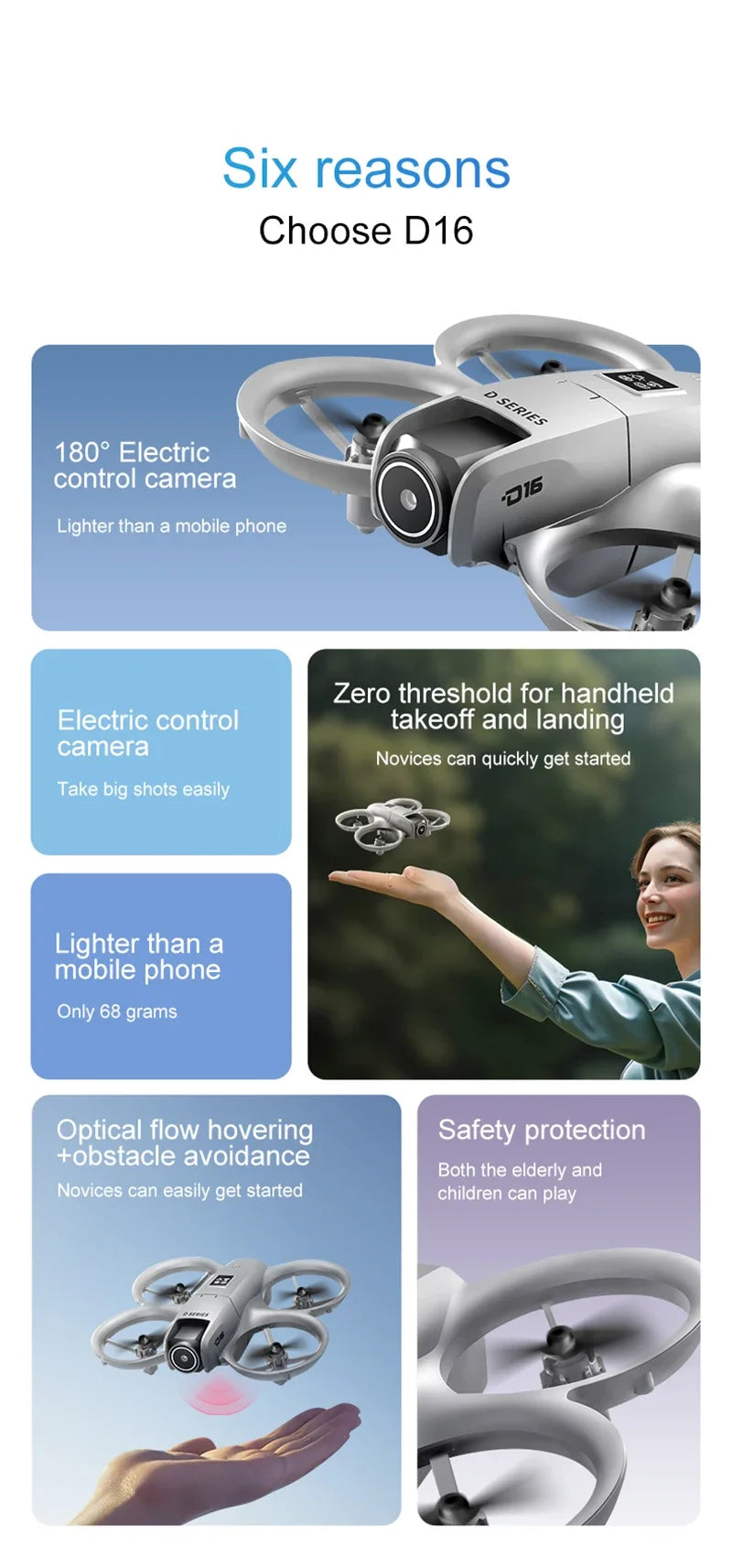 Xiaomi D16 Drone 8K HD double caméra réglable électriquement débit optique évitement d'obstacles quadrirotor télécommandé 15000M