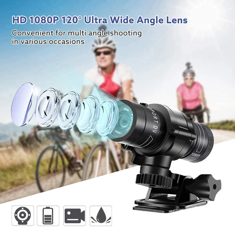Caméra de casque de vélo de sport étanche, caméra de casque de vélo de course, haute résolution, objectif ultra grand angle, 4K HD, 1080P, 30 ips