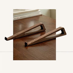 Support pour ordinateur portable pliable en bois ergonomique 12 °   Angle réglable, conception triangulaire de ventilation de refroidissement, accessoire de bureau