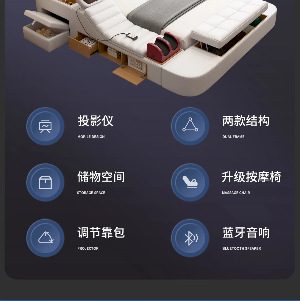 Lits minimalistes uniques lecture fantaisie King commodes de couchage lits Massage Muebles intelligents Para dortoir meubles de chambre