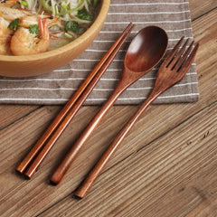 Cuillère fourchette baguettes couverts portables ensemble de couverts en bois voyage ensemble de couverts écologiques cadeaux ustensiles pour ensembles de cuisine salle à manger